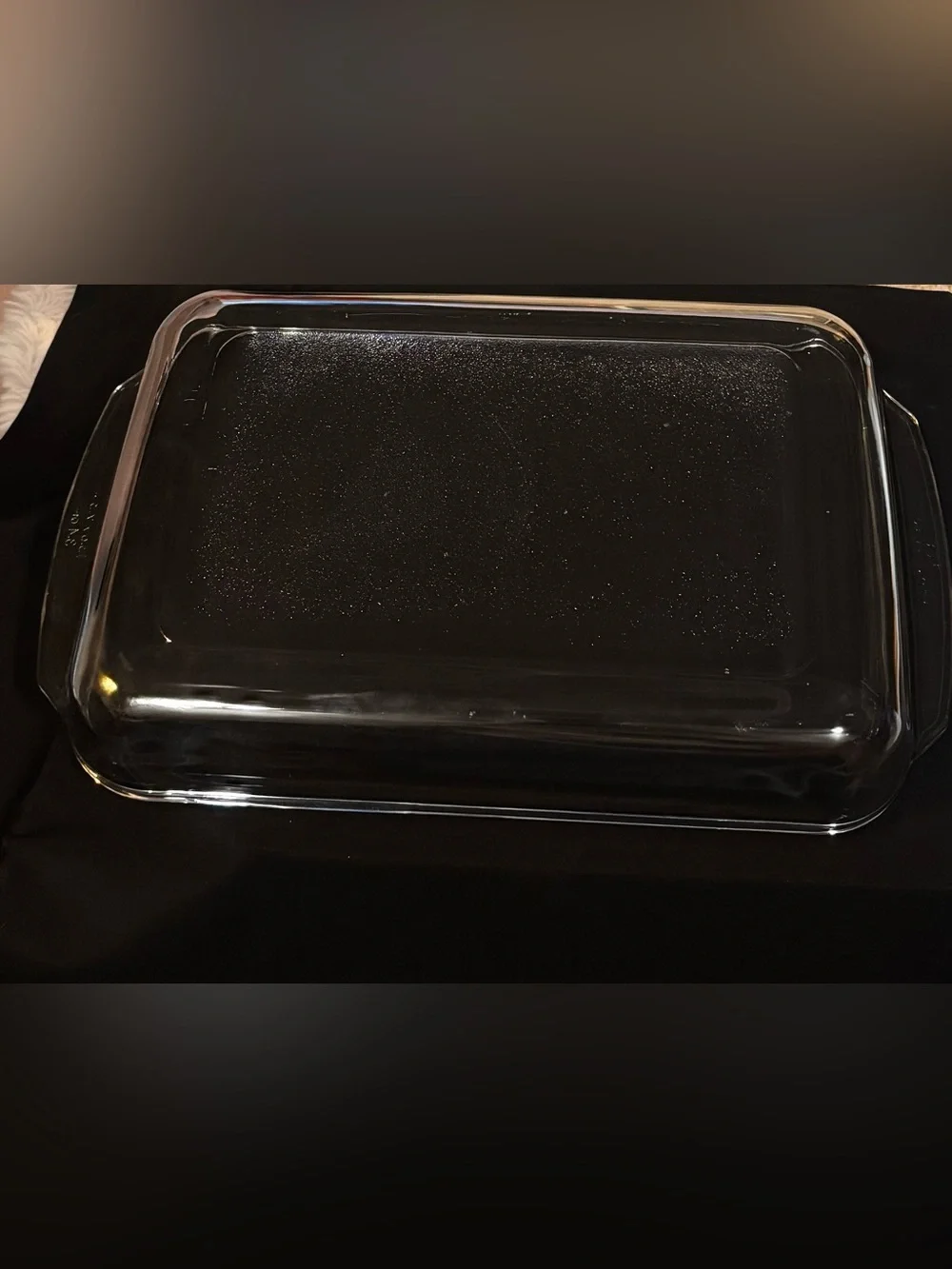 Vintage Glass Baking Dish Stamped 